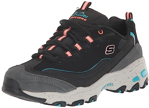Skechers D'lites Sneaker, Zapatillas Mujer, Negro/Multicolor, 38 EU