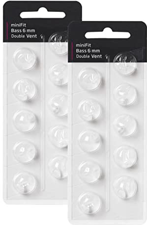 Hearing Aid Domes for Oticon Replacements,Oticon Minifit Double Vent Bass Domes (6 mm/2 Pack）,Universal Domes for Oticon Hearing Aid Supplies.
