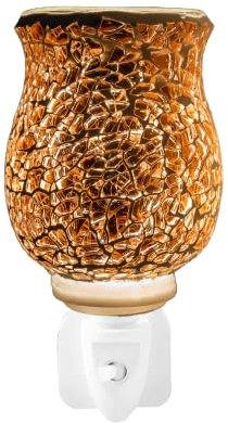 Aroma Haven S2 Electric Wax and Oil Burner | Mosaic Plug In Wax Melter & Essential Oil Warmer Diffuser | Aromatherapy Night Light for Home & Bedroom Decor Plug-In Wax Warmers Melts (Crackle Rose Gold)