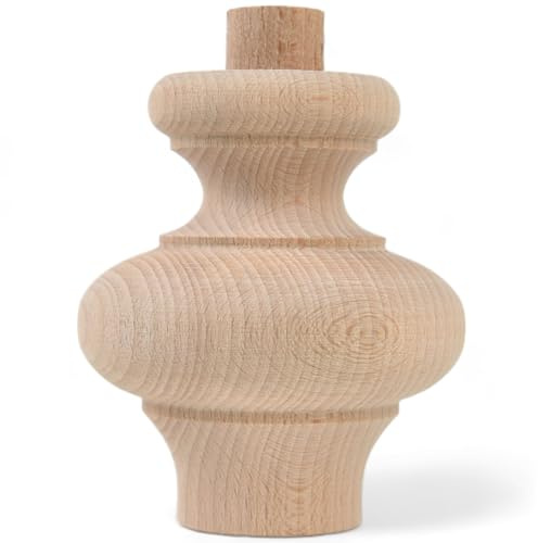 Holzando Holzfüße für Möbel aus Buche ø87 - naturbelassenes Holz - ideal für Restauration & Reparatur - Möbelfüße Holz in Verschiedene Größen & Materialien erhältlich