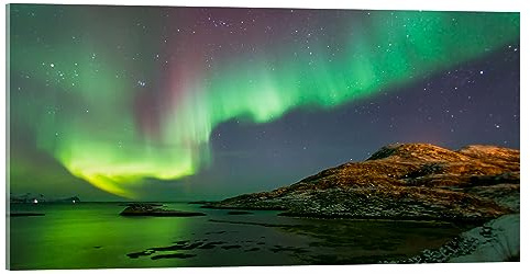 Posterlounge Aurora boreale vicino a Tromso Stampa su vetro acrilico di Louise Murray 100 x 50 cm Quadri Decorazione per pareti