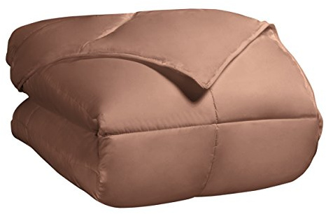 Superior Classic All-Season Reversible Comforter, Comfy, Fluffy, Cozy, Lightweight, Decorative, Duvet Insert, Plush, Oversized Bedding Essential, Box Quilt Design, 4 Corner Loops, Twin XL, Camel