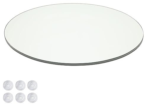 SAGIDAR Rund Tischplatte Glasplatte, Gehärtetes Glass Scheibe, Tischplatte Wetterfest Rund, Super Schön Glasscheiben, Ersatz-Tischplatte, Abgeschrägte Polierte Kante, 35CM 48CM 60CM 85CM 98CM