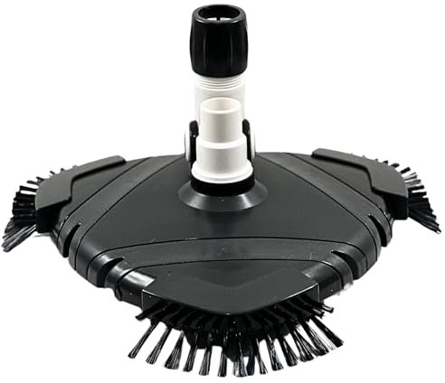 MaReBa24® Aspirateur triangulaire professionnel pour piscine et bassin, Accessoire aspirateur de boue avec bords de brosse flexibles Noir