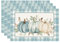 Bonhause Kürbisse Eukalyptusblätter Herbst Tischsets 4er Set, Herbst Erntedank Ernte Vintage Platzsets Waschbar Platzdeckchen für Küche Tisch Dekoration Drinnen Urlaub Party Dekor 30x45cm