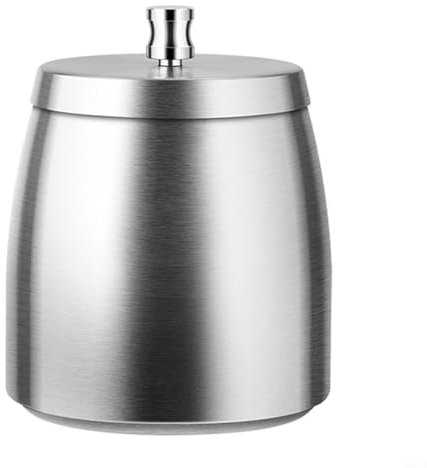 Stainless Steel Ash Collector with Lid: Outdoor Windproof Design, Large Capacity, Non-Slip Base for Home, Office, Bar, and Café (B)