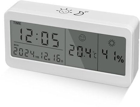 LURICO Despertador Digital, Reloj Despertador Digital, 12/24 Horas, Despertador Inteligente con Pantalla LED de Temperatura, Reloj Mesita de Noche, para Dormitorio Hogar Oficina Cocina