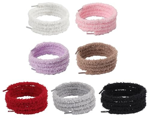 GTYHH 7 Paires De Lacets En Peluche, Jolis Lacets Décoratifs, Lacets Larges, Lacets Élastiques Doux, Accessoires De Chaussures, Remplacement De Lacets