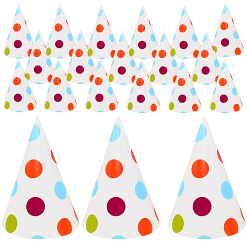 SAIIURV Lot de 20 chapeaux coniques pour fête d'anniversaire, déguisement, décoration de fête et célébrations, Halloween, Nouvel An, jolie couronne d'anniversaire (20 pièces)