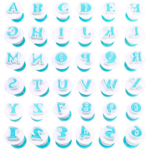 36 Stück Buchstaben Ausstecher, Fondant Ausstecher Set, Ausstechform Ausstecher, Ausstecher Stempel, Ausstechform Modellierwerkzeug für Hochzeit, Geburtstag, Babyparty, Party, Kuchendekoration