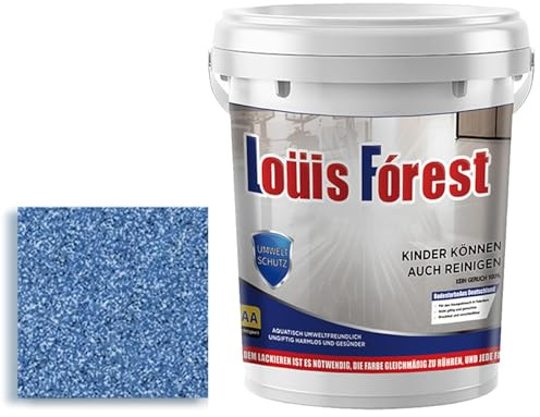 Louis Forest Epoxy golvfärg, högglansig marmoreffekt epoxi golvbeläggning, epoxifärgad sandgolvfärg, 0,5/1 kg snabbtorkande halkfri slitstark (safirblå, 0,5 kg)