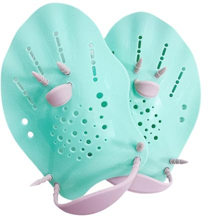 Milageto 1 Par Guantes de Natación Paletas de Mano Aletas de Entrenamiento para Silicona Resistente Mejora Técnica Y Fuerza Adecuado para Acuafitness Ent, Adultos Verdes