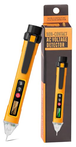 ONGNIUU Berührungsloser Spannungsprüfer, Dual-Bereich 12-1000 V/48-1000 V, LCD-Display, Schnittfinder, akustischer Alarm und LED-Taschenlampe, genaue Phasen- und Neutralerkennung