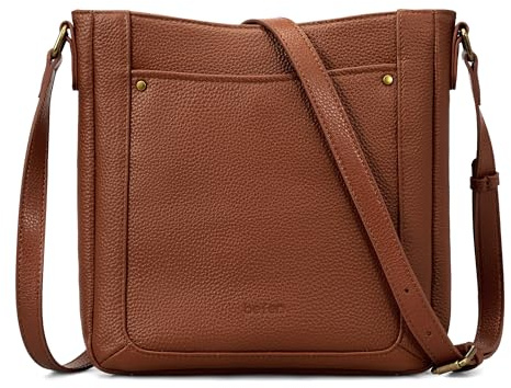 befen Echtleder Handtasche Damen Mittel, RFID-Blockierung Umhängetasche Vintage Leder Crossbody Bag Schultertasche für Frauen Handytasche mit Verstellbar Schultergurt, Braun