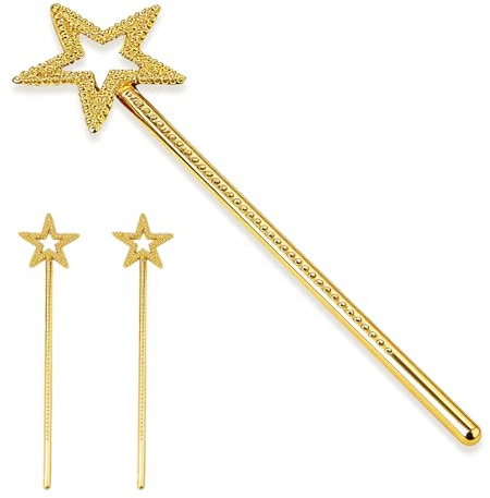 Werownsgso 3 stycken trollstavar glitter älvstav med stjärna och glitter prinsessa stav stjärna glitter rekvisita ängel trollstav lämplig för födelsedagar bröllop cosplay och kostymdekorationer