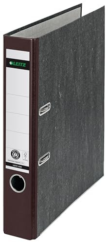 Der Leitz Qualitäts Ordner mit Wolkenmarmor Papier ist der Klassiker für jedes Büro mit Schlitzen, Griffloch, Kantenschutz, Deckblatt und aufgeklebtem Rückenschild. Format: für A4, 52 x 318 x 285 mm; Rückenbreite: 5,2 mm. Mit Kantenschutz und Griffloch für eine sichere und komfortable Handhabung, Schlitze im Vorderdeckel für optimale Stabilität. Tag für Tag höchste Qualität.