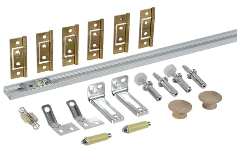 National Hardware N343-731 Complete Double Folding Door Hardware Set, 60-Inch, White, For Indoor Use, Boxed