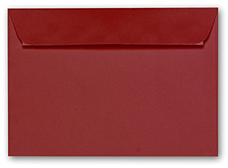 ARTOZ 50x Briefumschläge DIN C6 Weinrot (Rot) - 16,2 x 11,4 cm - haftklebend - gerippte Kuverts ohne Fenster - Serie Artoz 1001