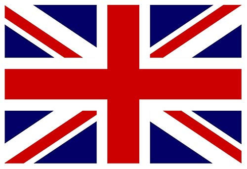 Adhesive Union Jack Flag Decals/Stickers or UK Flags Stickers (Red & Blue, 2 Decals (120 x 80 mm)) #Y1012 StickersLimited
