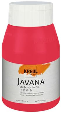 KREUL 90504 Textilfarbe, transparent, Hellrot, 500 ml, Javana Tex
