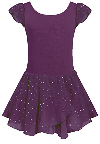Arshiner Girls Ruffle Sleeve Ballet Dance Dress Tutu Skirted Leotard