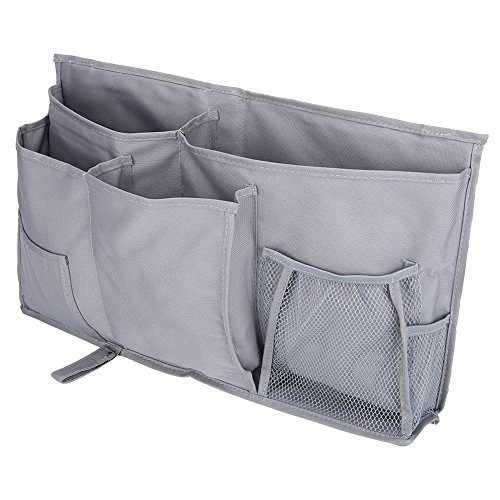 GOTOTOP Baby Nachttisch Hängetasche Schlafzimmer Aufbewahrungsorganisator Oxford Stoff Krippe Telefon Spielzeug Tasche Baby Bettzubehör (19,29 x 11,02 x 3,35 Zoll)(Grau)