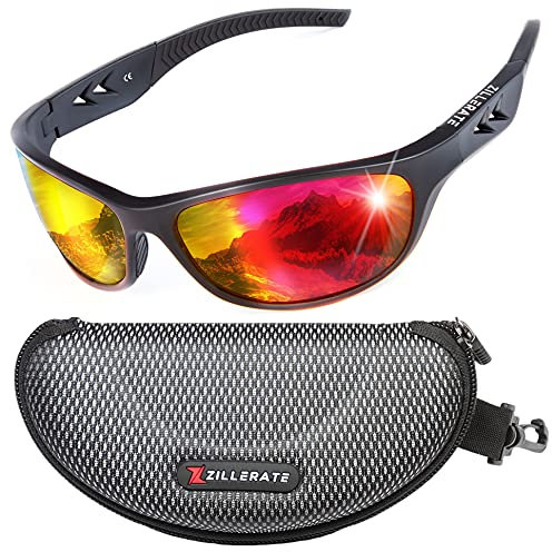 Sonnenbrille Herren Polarisiert Sport Brille für Men & Damen zum Fahren Radfahren Golf Angeln Laufen Segeln Skifahren, UV400-Schutz, Leichter, langlebiger TR90-Rahmen, Hartschalen-Etui