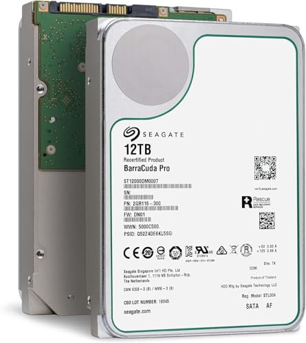 Seagate Barracuda Pro Desktop 12TB Interne Festplatte 3.5 Zoll Sata 6Gb/s 256MB, ST12000DM007 (Renewed)