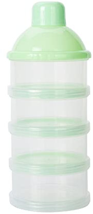 Dispensador de Leche en Polvo, 4 Capas, dosificador de Leche en Polvo para niños, alimentador portátil para niños, Caja para Alimentos para niños y para Viajes al Aire Libre o por la Noche