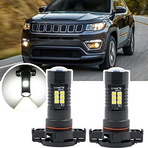 NSLUMO LED Drl luces de circulación diurna para J/eep Compass MP M6 2017 2018 2019 2020 2021 PSX24W LED bombillas de luz diurna coche Led Drl lámpara Drl luces de circulación diurna