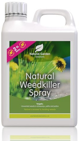 Natural Weed Killer Organic Big Value 2.5L Refill Chemical Free WeedKiller Glyphosate Free Targets Paths Patios Driveways Dandelions Perennial Weeds Pet Child Bird Wildlife Safe Organic