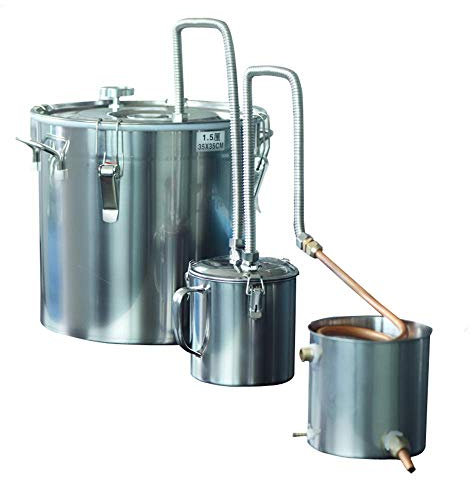 Kit per distillatore di Alcol da 50 Litri Kit per distillatore per Tubo di Rame Kit per Caldaia per Birra Fatta in casa con Fusto Thumper in Acciaio Inossidabile