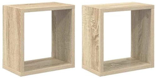 vidaXL Vägghylla kubformad 2 st sonoma-ek 26x15x26 cm