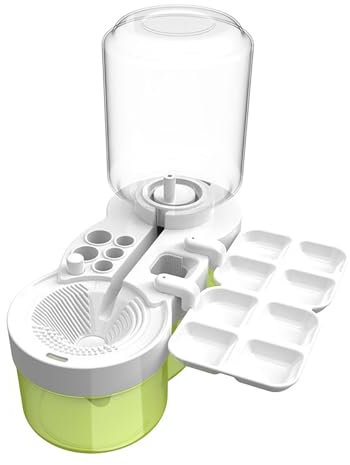 Limpiador de pinceles con soporte para lavavajillas y aguas residuales recicladas, enjuague para pinceles de aceite, cepillo para acuarelas, acrílicas y acuarelas, polvo limpiador de shisha (verde,