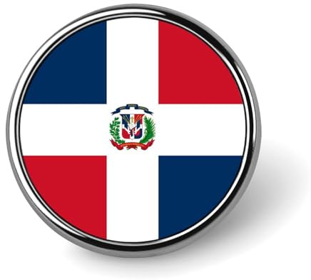 Pin novedoso con la bandera de República Dominicana, broche de solapa, insignia, corbata, joyería, decoración para sombreros, chaquetas, camisas