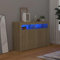 Myheimly Sideboard mit LED-Beleuchtung Schrank Anrichte Beistellschrank Kommode Mehrzweckschrank Standschrank Sonoma Eiche,115.5 cm