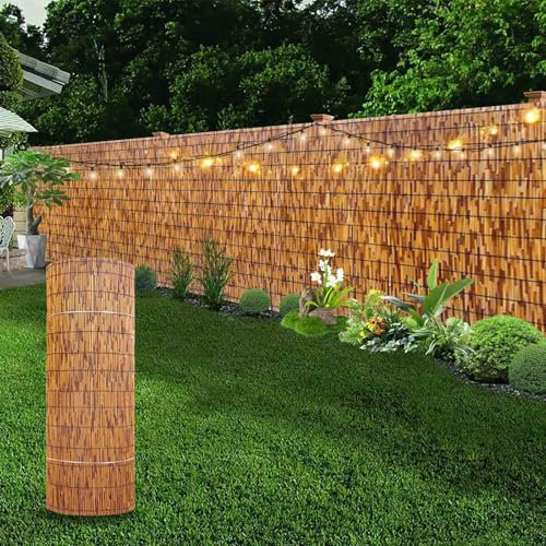 Arelle Bamboo Esterno 1,5x2 1x3 1,8x10 0,5x3 1,2x4 1,6x8m Canne Di Bambu Cannette Ombreggiante per Recinzione Giardino Balconi Stuoia Cannette Rilegate Ombra con 100 Fascette Facile Installare