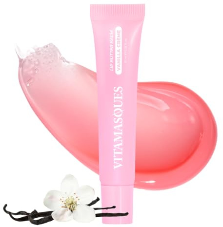Vitamasques Peptide Lip Balm for Dry Cracked Lips, Moisturising & Hydrating Tinted Lip Balm, Korean Lip Mask Plumping Lip Treatment for Dry Lips - Vanilla Crème, Made in Korea, 0.33 fl oz