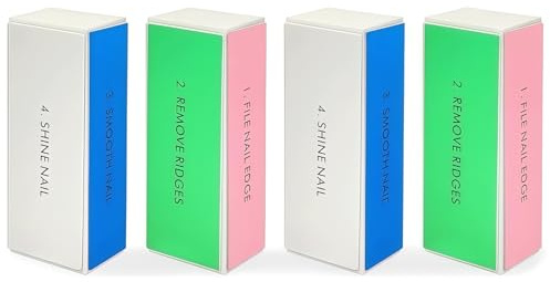 Yamobi Lot de 4 grandes éponges carrées pour ongles - Lime à ongles à 4 côtés et polissoir pour le lissage et le polissage