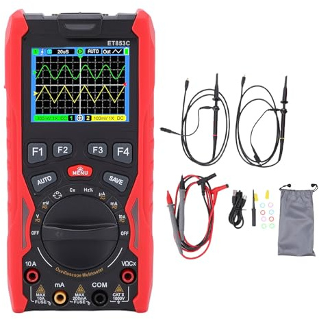 Oreilet 3 sur 1 Oscilloscope Numérique Multimètre, Générateur DDS Portable, 2 Canaux, Bande Passante 40 MHz, Taux D'échantillonnage de 200 Ms/S, 20000 Comptes, Tension, Résistance