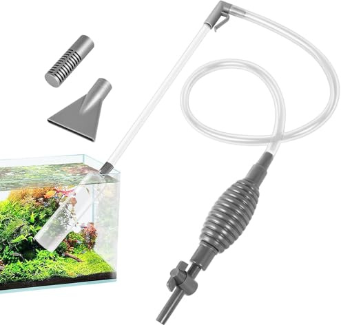 Omnikryp Aspirateur Aquarium, Nettoyant pour Gravier D'aquarium, Nettoyage Aquarium, 1.7m Aspirateur à Bec Canard Gratuit, pour Aquarium Changer l'eau Nettoyage Graviers et Sable