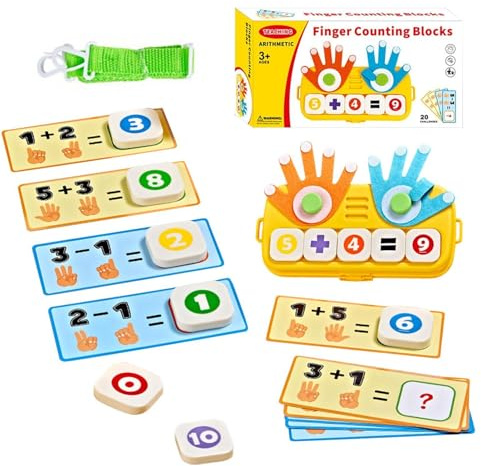 Genérico Tablero de Conteo con Dedos,Juguetes de Desarrollo Temprano | Juego de Habilidades de Cálculo - para Hogar Escuela Aula Sala Juegos Niños Educación en Casa Jardín Infancia Preescolar