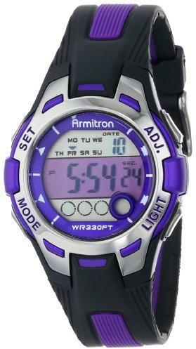 Armitron Womens Fitness Watch, Black/Purple