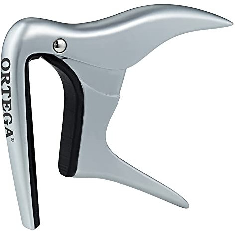 Ortega Guitars Kapodaster Musikinstrument Zubehör - Flach - Für Gitarre - Aluminium-Legierung, Verchromt (OCAPO-CR)