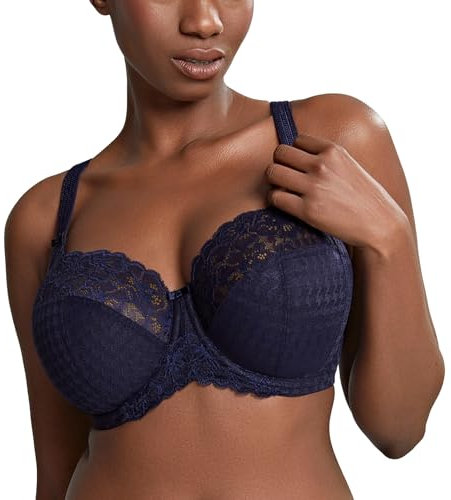 Panache Women's Envy Stretch Lace Full Cup Bra, Navy, 30GG US
