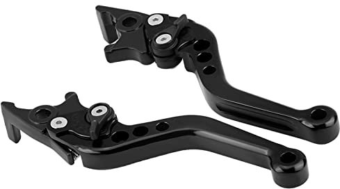 Keenso Palanca de freno de disco doble, 1 par 4 colores Universal CNC aleación de aluminio Modificación de motocicleta Palanca de freno de disco doble bicicleta eléctrica(negro)