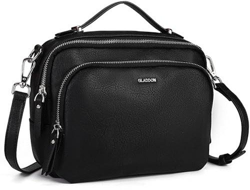 Gladdon bolso de hombro de las mujeres, bolso de hombro con cremallera, bolso crossbody, bolso de cuero pequeño
