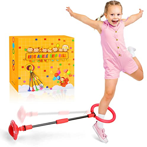 Chridark Ankle Skip Ball für Kinder - Faltbarer Flash Wheel Skip Ball, Outdoor-Spielzeug für Kinder & Erwachsene, Geschenk für Jungen & Mädchen im Alter von 5 6 7 8 9 10 Jahren