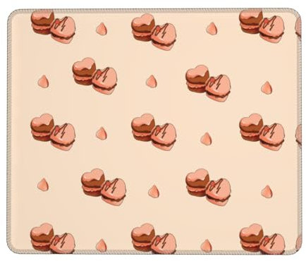 Tapis de souris de jeu motif macarons de dessin animé, lavable, antidérapant, en caoutchouc épais, pour le bureau et la maison, 21 x 26 cm