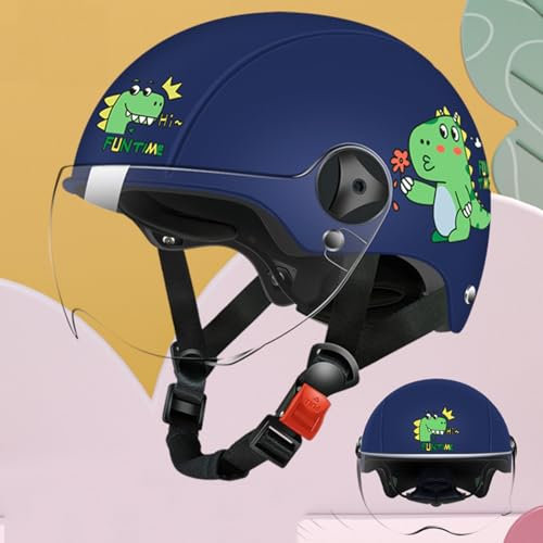 Retro-Motorrad-Kinder-Open-Face-Helm, Kinder-Fahrradhelm, Dünne Halbschale, Motorrad-Open-Face-Helm, Jugend-Moped-Kappe Für 2–14 Jahre Alte ATV-Cruiser-Roller-Helm, DOT-Zugelassen D,48-58cm